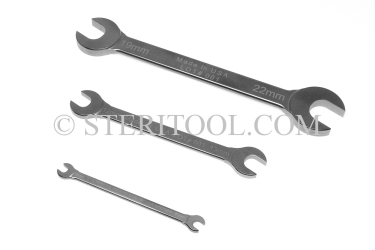 #10061 - SET: 9 pc Stainless Steel Open End Metric Wrench Set 6mm ~ 32mm. wrench, open end, stainless steel, spanner